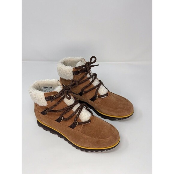 Sorel Harlow Womens Boots Brown Suede Lace Cozy Bootie Waterproof Winter US 8.5 - Picture 2 of 10